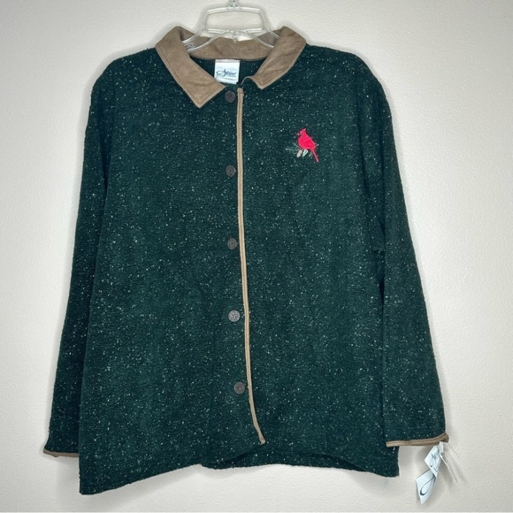 Vintage 90s Artisans Cardinal Green Fleece Jacket Outdoor‎ USA Made Size XL NWT